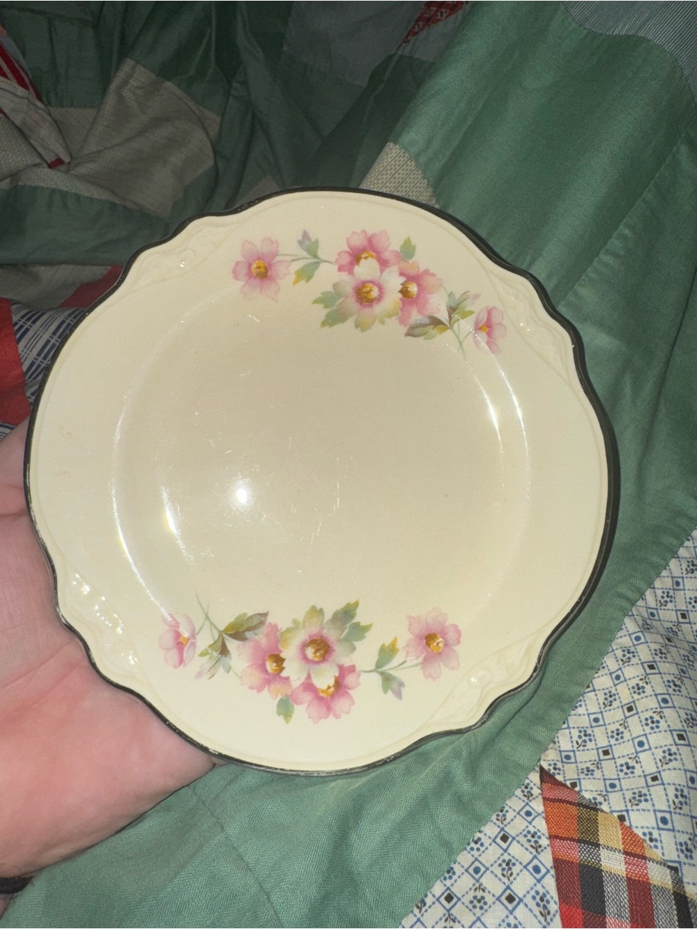 Vintage Homer Laughlin Virginia Rose Floral salad plate